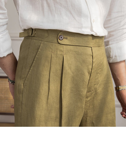 Sidetab Linen Shorts