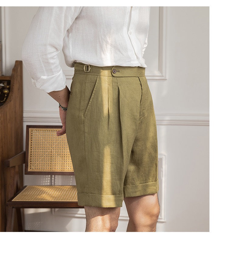 Sidetab Linen Shorts