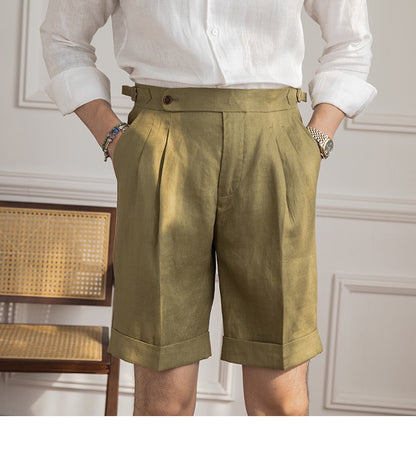 Sidetab Linen Shorts