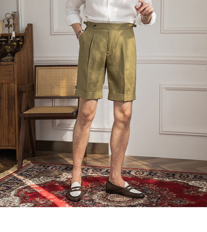 Sidetab Linen Shorts