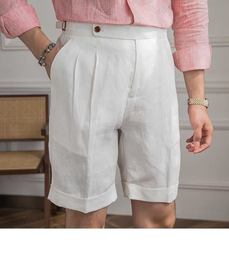 Sidetab Linen Shorts