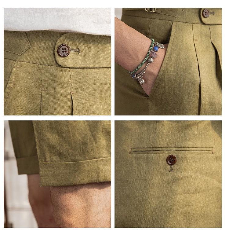 Sidetab Linen Shorts