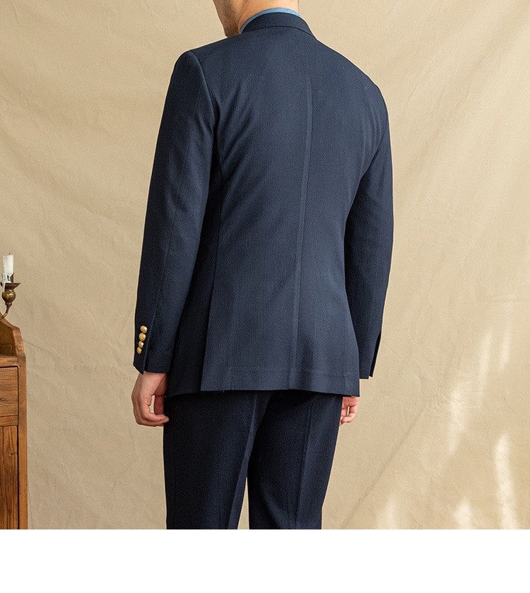 Premium] Roma Seersucker Blazer - 6x1 DB (Navy) – Harold