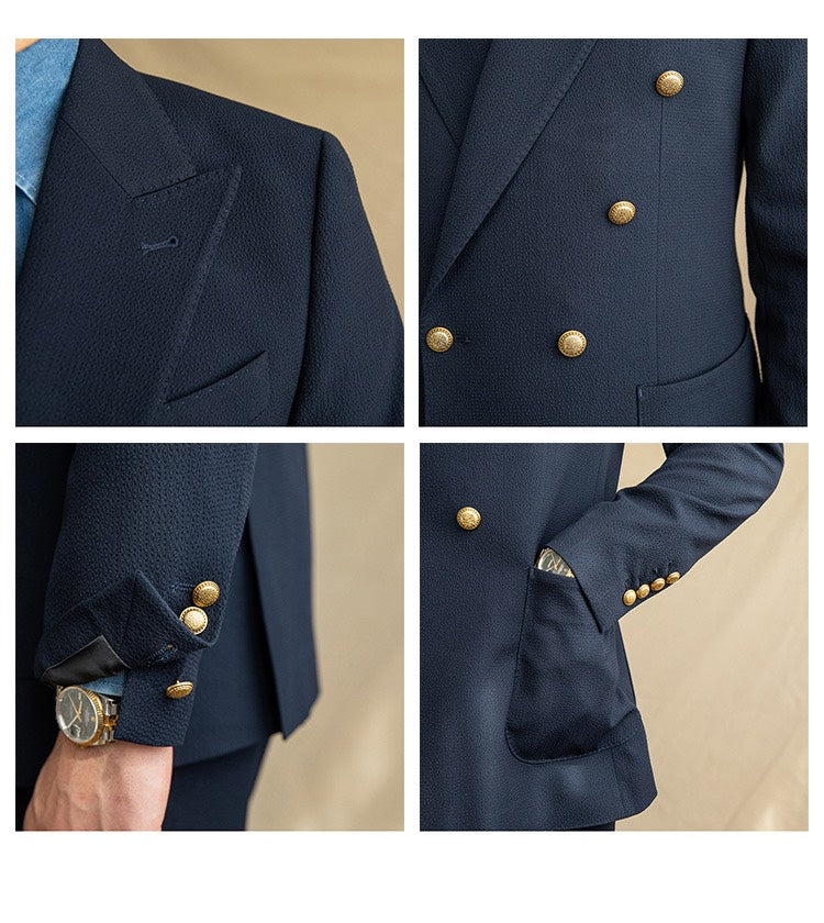 [Premium] Roma Seersucker Blazer - 6x1 DB (Navy) – Harold