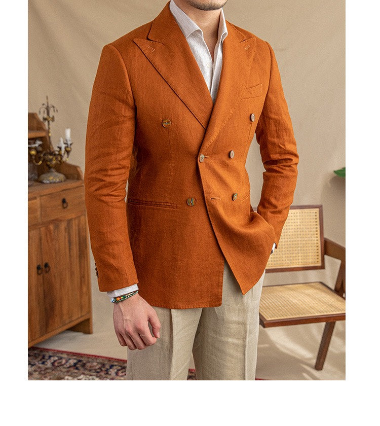 Havana Linen Blazer (Orange) – Harold