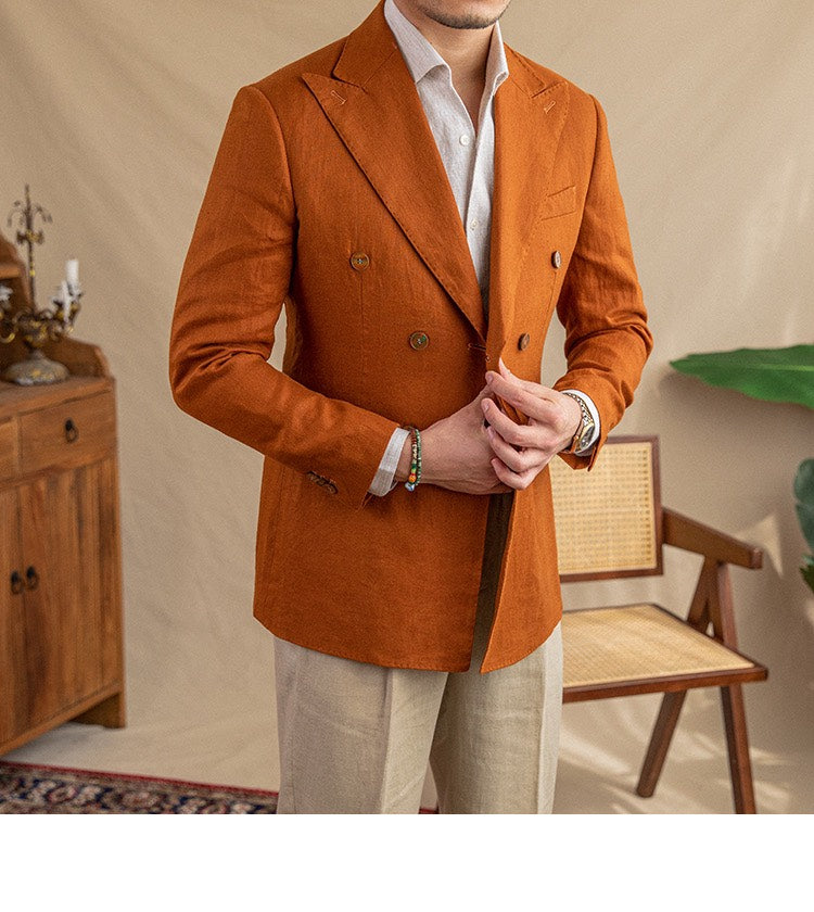 Havana Linen Blazer (Orange) – Harold